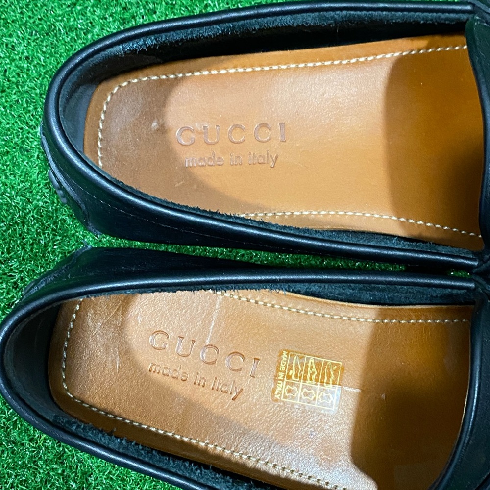 GUCCI Driver Men's Black Leather Sz 8.5 Men’s - Picture 4 of 6